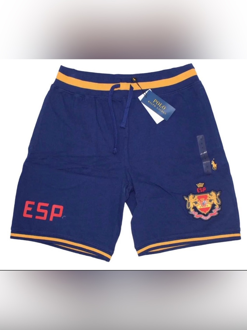 Polo by Ralph Lauren Navy Athletic Shorts with Gold Trim (ESP)